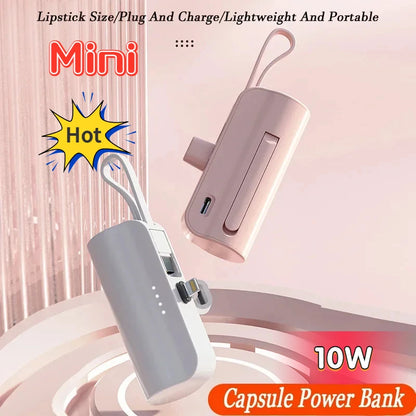 Mini 5000AhPortable Power Bank External Battery Plug and Play Power Bank TypeC Fast Effective Charger for IPhone Samsung Huawei