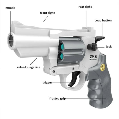 ZP- 5 Glock सफ्ट बुलेट टोय गन फोम इजेक्शन खेलौना फोम डार्ट्स ब्लास्टर पिस्टल म्यानुअल एयरसफ्ट गन बच्चा वयस्क केटाहरूको लागि साइलेन्सर सहित