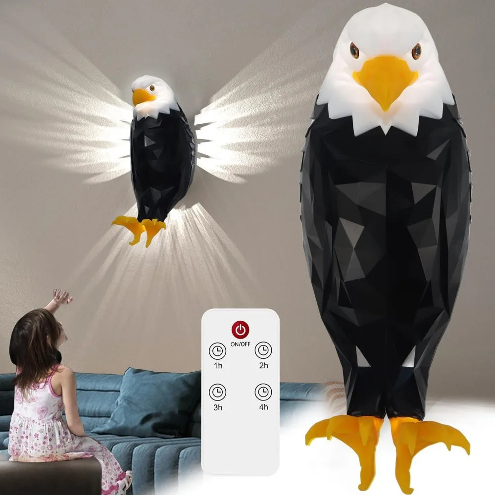 Xmas Wall Lamp Owl Eagle Shape Projector Modern Creative Atmosphere Ledenergy Saving Remote Control Wall Mounted Light Halloween