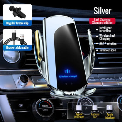 Wireless Car Charger, 15W Induction Auto Clamp Charger Holder, Air Vent Car Charging Stand for IPhone 15 14 13 and More.