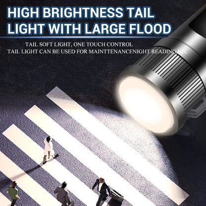 Powerful P50 Led Flashlights 5000LM Ultra Bright Tactical Light Emergency Spotlights Telescopic Zoom Light Built-in Battery