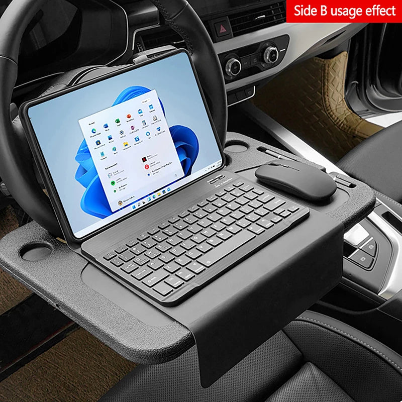 Portable Car Laptop Computer Desk Mount Stand Eat Work Car Steering Wheel Dining Table Bracket Drink Food Tray Board