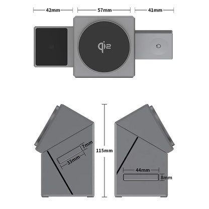 Qi2 Three in One Magnetic Rotating Magic Cube Wireless Charger Suitable for Apple