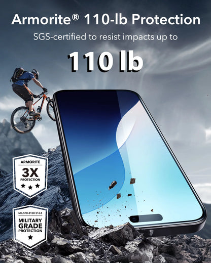 ESR for iPhone 16 16 Pro  FullCover Screen Protector Film for iPhone16 Plus strengthened Tempered Glass with  Film