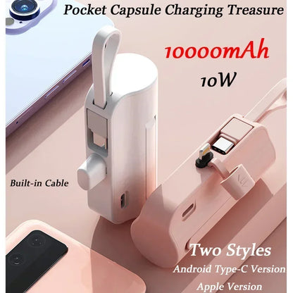 Mini 5000AhPortable Power Bank External Battery Plug and Play Power Bank TypeC Fast Effective Charger for IPhone Samsung Huawei