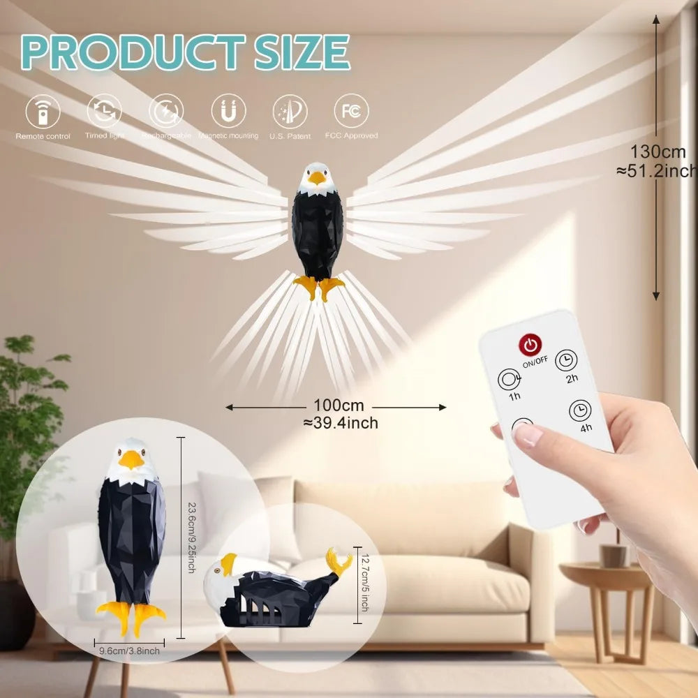 Xmas Wall Lamp Owl Eagle Shape Projector Modern Creative Atmosphere Ledenergy Saving Remote Control Wall Mounted Light Halloween